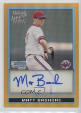 2009 Bowman Draft Prospects Chrome Gold Refractor 17/50 Matt Bashore Auto 4r3