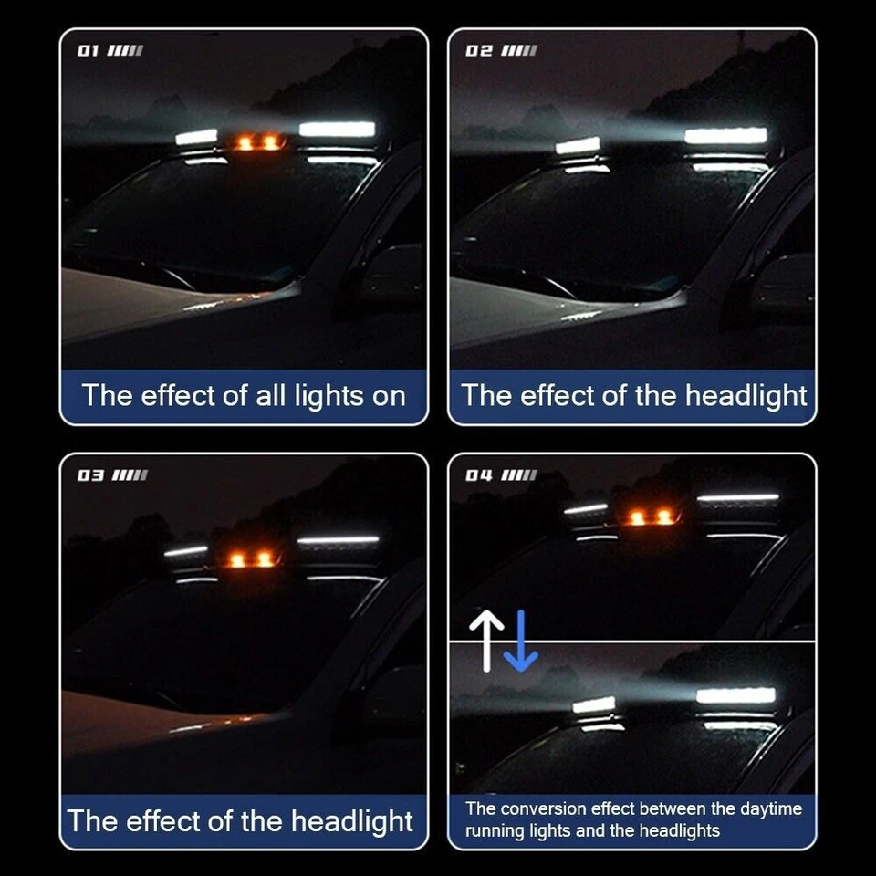 Barra de luz LED para alerón de techo negro brillante compatible con GX400 GX460 2010-2022 Foto 2 de 4