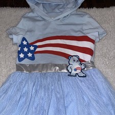Care Bears Girls 6/7 Blue America Tulle Casual Dress