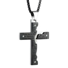 Cross Pendant for Car Rear View Mirror Decor Hanging Ornament Stainless Steel...