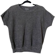 Barefoot Dreams CozyChic UltraLite Pullover Sweater Shirt Sz Small Gray Sparkle