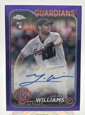 2024 Topps Chrome Baseball Gavin Williams Rookie Auto Purple Refractor  /250