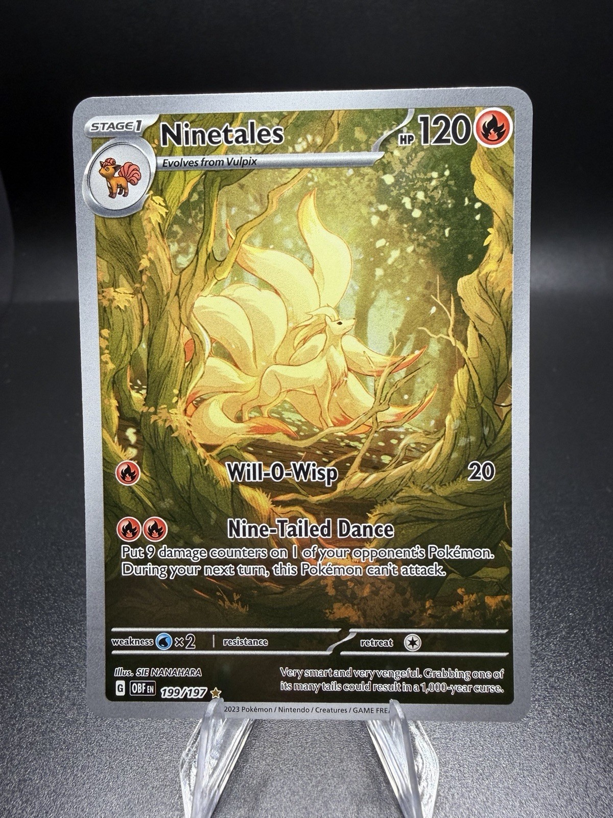 Ninetales #199/197 Illustration Rare Obsidian Flames 2023 NM