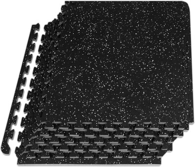 Rubber Top Exercise Puzzle Mat ½-Inch, 48 SQFT, 12 Tiles, EVA Foam Interlocking 