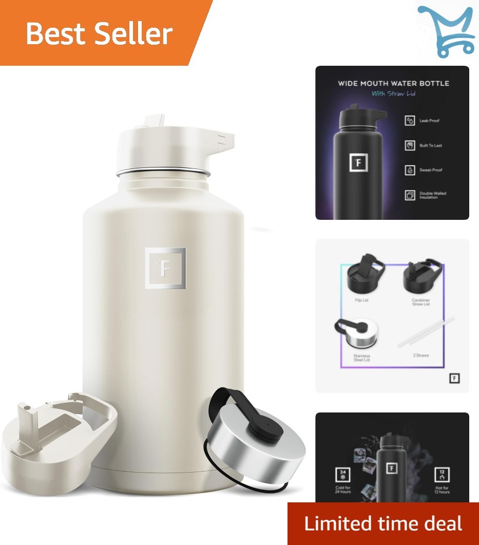Camping Water Bottle Stainless Steel 64oz Double Wall Insula