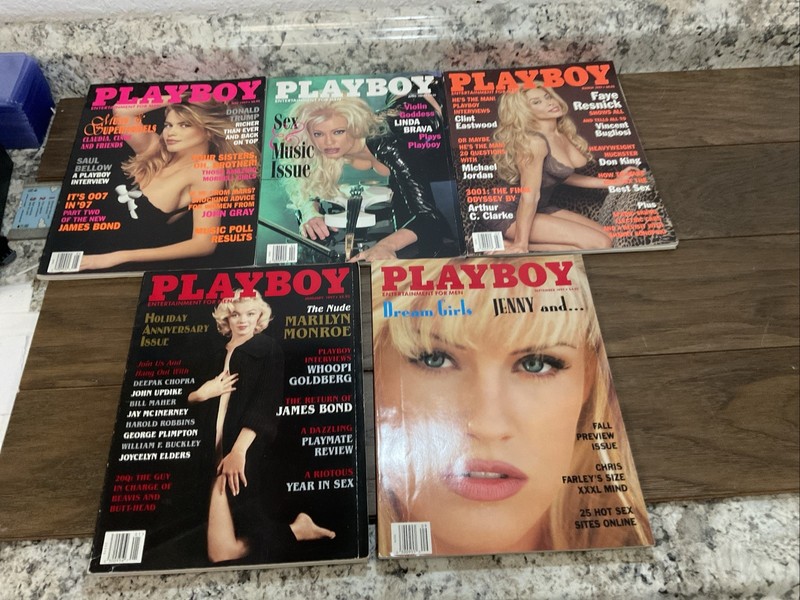 Playboy Magazine 1996 Vintage LOT of 5 Issues All With Centerfolds Monroe Trump