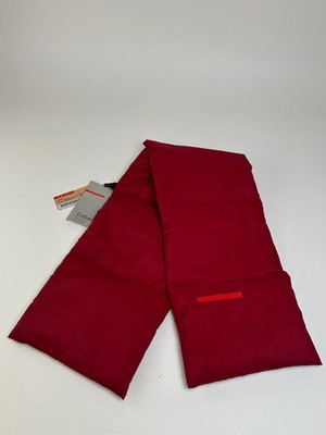 Vintage Prada Sport Linea Rossa Quilted Puffer Scarf Red