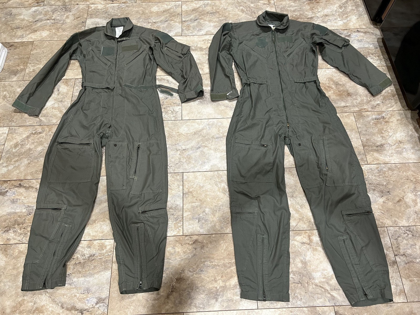 USAF 2 Vintage MILITARY COVERALLS FLYERS MEN SUMMER 27/P SAGE GREEN 40R & 42L