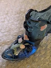 FENTON ART GLASS HAND PAINTED SHOE...CABBAGE ROSE...ARTIST SIGNED