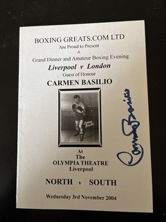 Carmen Basilio American Boxing Champion Hand Signed Autograph Boxing Legend