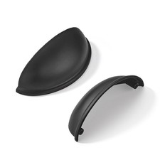 2 PCS 31/2 Inch Drawer Pulls Matte Black Cabinet Cup Hardware 3.5 Inch