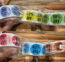 3000 PCS 1in Discount Stickers Colorful Circle Price Labels Retail Sale, New USA