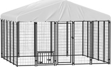 10' x 10' x 6' Outdoor Dog Kennel Welded Wire Dog Kennel Outside Run with 360 
