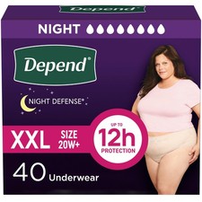 Overnight Incontinence Diapers for Women, Extra-Extra-Large, 40 Count