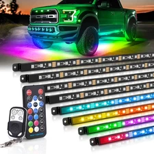 8PCS N8 RGB+IC LED Lights Strips Car Underglow Multi Mode Underbody Lights IP68