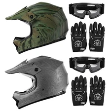 Youth Full Face Helmet M/L/XL/XXL DOT Boys Girls Dirt Bike ATV MX Motorcycle US