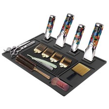 Professional Magnetic Barber Tools Anti-Slip Organiser Mat for Clippers - Black