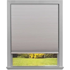 No Tools Easy Lift Trim-at-Home Cordless Cellular Blackout Fabric Shade Natur...