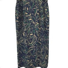 Pendleton Vintage Midi Skirt Blue Floral Straight Classic Size 10