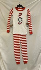 Hanna Andersson Unisex Kids 8 Cat in the Hat Red White Striped Pajamas plz read