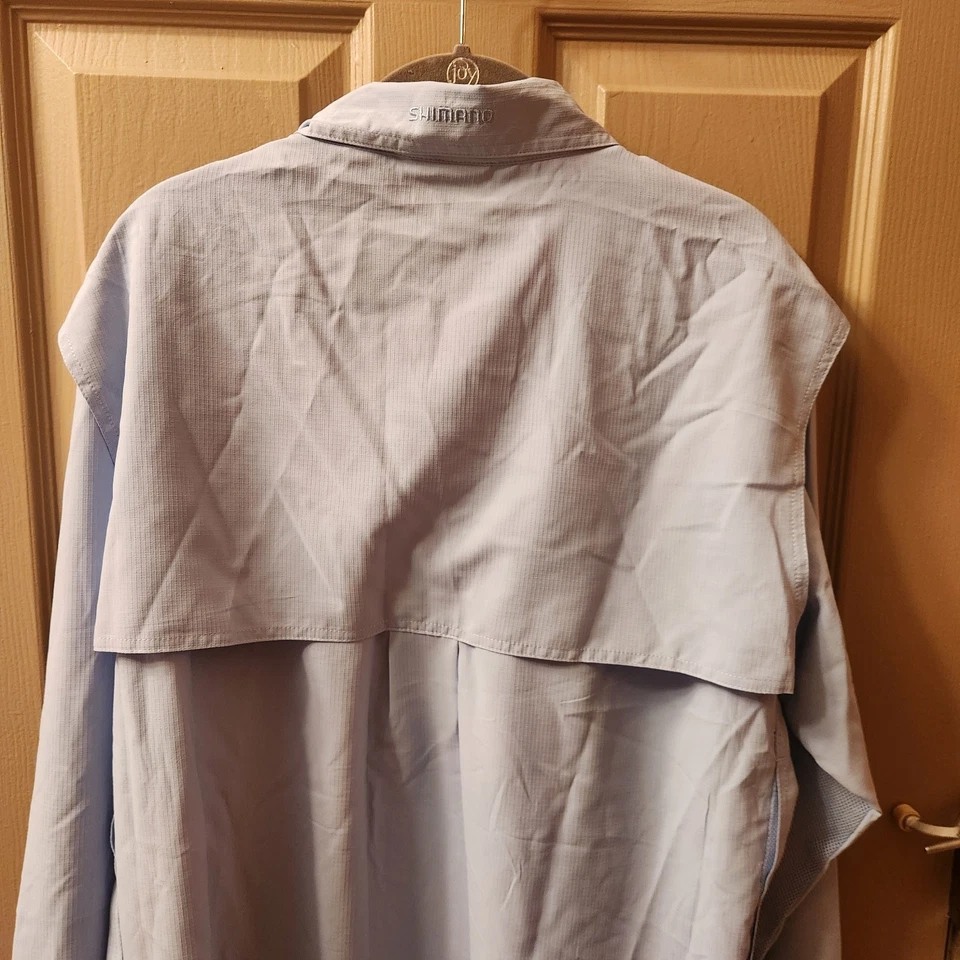 Shimano Men's Long Sleeve Vented Fishing Shirt UPF30+, BLue, Large - Image 4 of 4