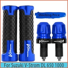 2PCS For Suzuki V-Strom DL 650 1000 Handlebar 7/8" Hand Grip Handle Bar End Cap