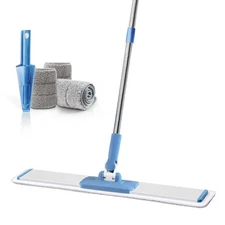Commercial Flat Microfiber Floor Mop Cleaning System 24" Inch Wet Dry and Dus...