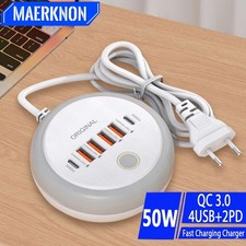 Multi Ports Pd Type C Fast Charging Wall Charger 50w USB Charger USB Hub