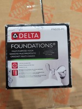 Delta Foundations Double Towel Hook Bath Hardware Accessory in Polished Chrome