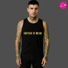 Grunge Is Dead Alternative Gothic Punk Rock Skater Occult Mosher Metal Vest Top