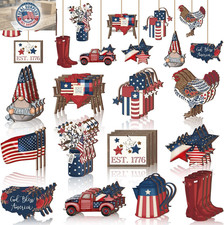 36 Pcs 4Th of July Patriotic Ornaments Memorial Day Tree Decoration Red White Bl