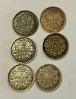 1881H to 1899 Canada Victoria Silver 5 cents group of six different nice!