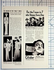 1937 Duchess of Windsor Wallis Simpson Wedding Dress Article & Vintage Ads