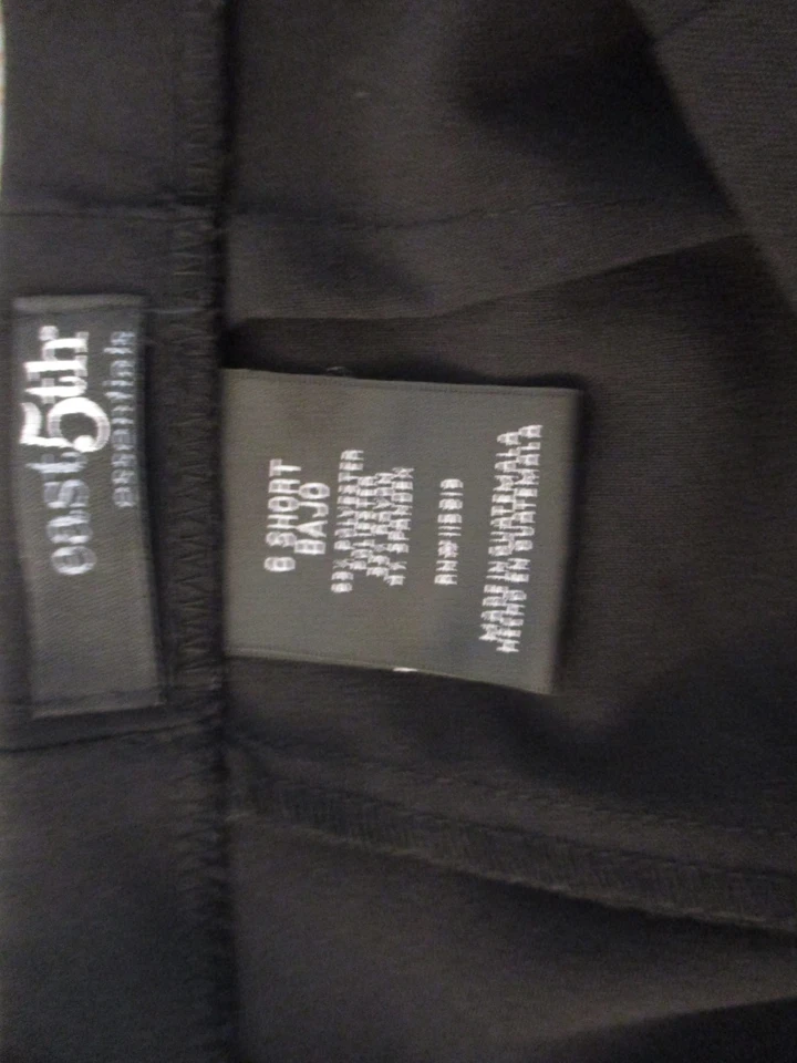 Pantalones de vestir East 5th para mujer talla 6 cortos negros pierna ancha Foto 3 de 4