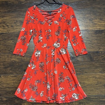 Rue21 Women's Dress - 3/4 Sleeve Floral Print - 34'' Length Size Medium