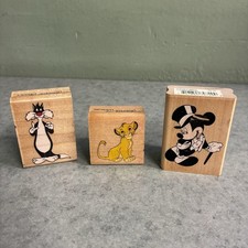 RUBBER STAMP Lot Of 3 Warner Bros. Looney Tunes Sylvester Simba Mickey Cartoon
