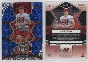 2022 Panini Mosaic Rookies No Huddle Blue Prizm /75 Cade Otton #361 Rookie RC