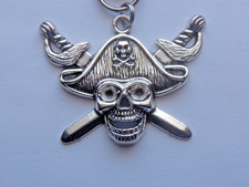 SKULL AND CROSSBONES PIRATE KEYCHAIN PURSE CLIP BAG CHARM ZIPPER PULL BACKPACK
