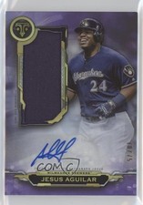 2019 Triple Threads Single Jumbo Relics Amethyst 10/75 Jesus Aguilar Auto x0y