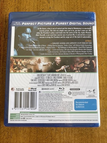 Escape From New York Blu-ray Classics Remastered Region B Brand New Sealed - Picture 2 of 2