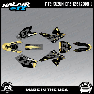 Graphics Kit for Suzuki DRZ125 and DRZ125L (2008+) Evader Series - Gold