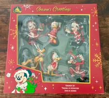 2026 DISNEY PARKS SANTA MICKEY MOUSE FRIENDS CHRISTMAS ORNAMENTS BOX SET OF 6