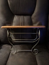 VTG Home Interiors Homco Wooden Wall Shelf With Brass Towel Rack