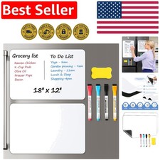 Reusable 18"x12" Magnetic Whiteboard 2 Pack - Perfect for Organizing Planning