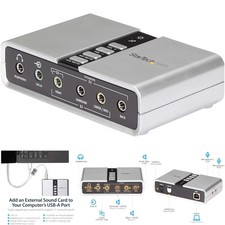 External Sound Card 7.1 USB Digital Audio SPDIF Laptop PC Silver