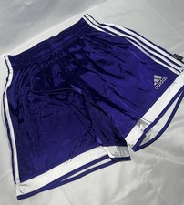 ADIDAS SATIN SOCCER SHORTS COLLECTOR'S ITEM Royal Blue M 6in Inseam Y2K Style
