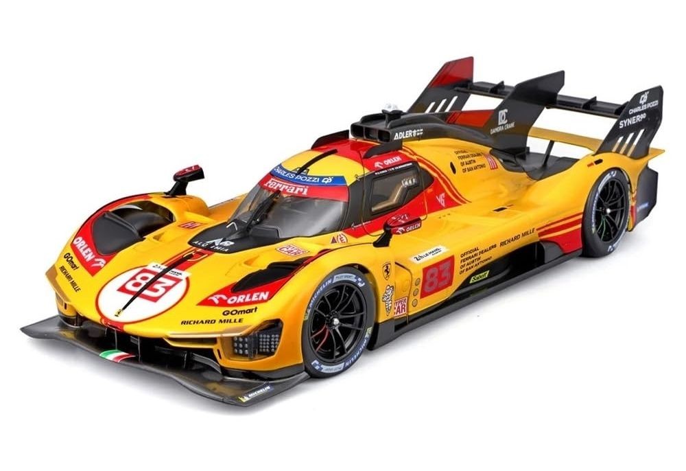 Joom Japan Box Giallo Bburago Modello 2024 Ferrari 499P Turbo V6 Team Af Corse 2024 24 Ore Di Le Mans Auto Da Gara Gialla Modello In Metallo Colato Prodotto Finito 1/24 3.0 - Immagine 3