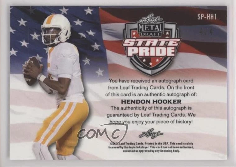 2022 Leaf Metal Draft State Pride Auto Green Mojo /4 Hendon Hooker #SP-HH1 Auto - Image 2 of 2