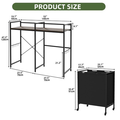 Sobre Lavadora Lavadora Estante Almacenamiento con Ruedas Estante para Utilidad Baño Cuarto - Imagen 2 de 9