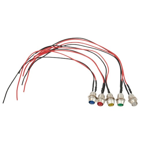 Nice Pack Indicator Light Metal Multi-Color 10mm 12V Positive+Negative - Picture 6 of 12